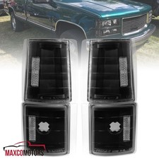 Black Corner Lights Fits 94-98 Gmc Yukon Sierra Ck C10 Turn Signal Lamps 4pc
