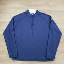 Peter Millar Seaside 1/4 Zip Men's XL Blue Performance Stretch Mock Neck Logo