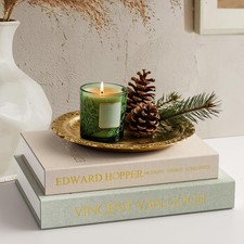 Modern Decorative Books, Set of 2 Linen Fake Books Storage Box Decoration, Ae...