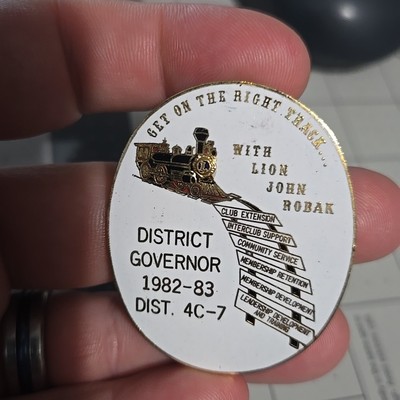 Lions Club District Governor 1982-83 Dist 4C-7 Enamel 2'' Vintage Pin