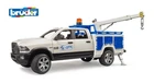 Bruder 02509 RAM 2500 Service Truck with Rotating Beacon Light 1:16 Pick Up toy