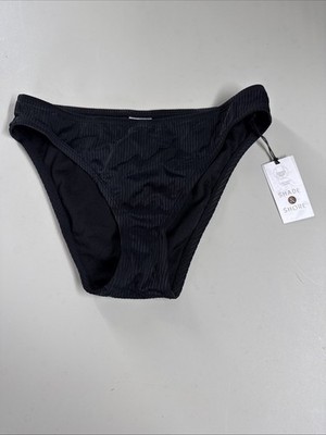 Shade & Shore Bikini Bathing Suit Bottoms Womens Small Black Cheeky Classic NWT