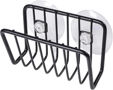 Toplife Sponge Holder for Kitchen Sink, Rust-Proof Set of 1, Matte Black 