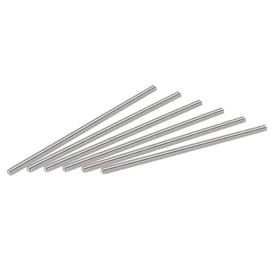 6Pcs M5 x 130mm Fully Threaded Rod 304 Stainless Steel Right Hand,0.8mm Pitch