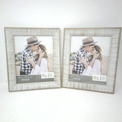 Pinnacle 8x10 Photo Frame Set of 2 Wood Whitewashed Shabby Chic Rustic Farmhouse