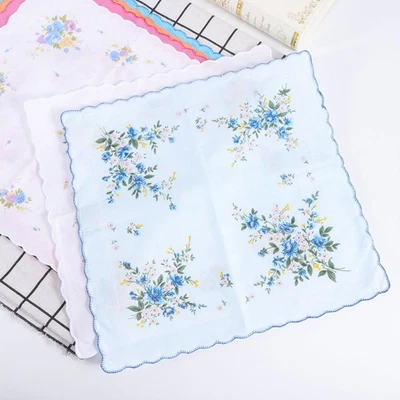 10 Pcs Mouchoir Coton Impression De Mouchoirs Dames En Pour Femme - Photo 1/4