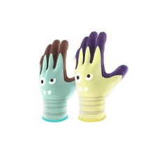 2 Pairs Modal Toddler Work Gloves Ages 2-5, Rubber Coated Kids Gardening Glov...