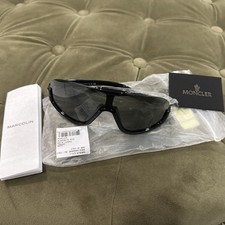 Occhiali da sole Moncler autentici ML 0230-01A nero lucido con lente grigia "NUOVI"0mm