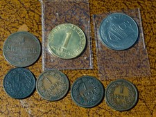 Austrian collection 1 Kreuzer 1859A,1861A,1851B,1858B,1860A. 1 and 5 sch 1970