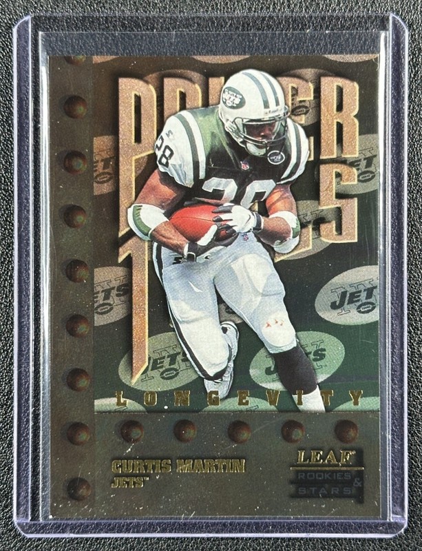 CURTIS MARTIN 1998 LEAF ROOKIE & STARS #254 POWE TOOLS LONGEVITY 27/50 JETS
