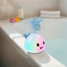 Whale Baby Bath Toy Sprinkler, Light-Up Water Fun for Toddlers - 3x4x4 Inches