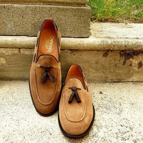 Scarpa Mocassini Uomo College camoscio / Pelle con Nappine MADE IN ITALY |  eBay