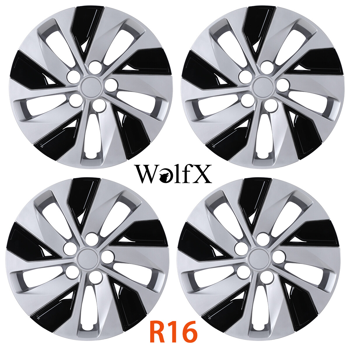 16-Inch Snap On Hubcaps Silver&Black Wheel Covers For 2019-2025 Nissan Altima PP