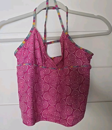 Patagonia Girls Bathing Suit Swim Top Pink White Floral Print Size 12 Takini - Picture 2 of 8