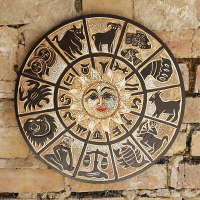 Zodiac 40 / Zodiac Wandrelief aus Holz Starsign Sterneichen Astro Wandbild 40 cm