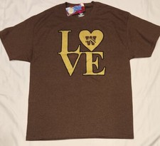 Western Michigan Broncos LOVE Brown and Gold T-Shirt Adult Large