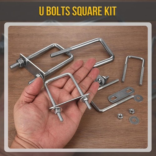 2Sets Right Angle U-bolt Square Clamp With Baffle Squa Bolt Pipe U-clamp - Picture 5 of 13