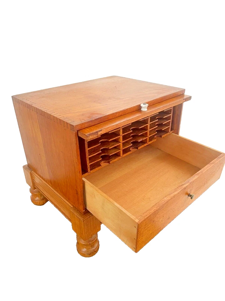 Antiguo archivador catálogo de tarjetas quince ranuras cajón interior Dill & Collins Foto 3 de 4