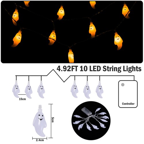 Halloween Decorations Indoor Outdoor, Hanging Glowing Ghost LED String Lights - Picture 8 of 21