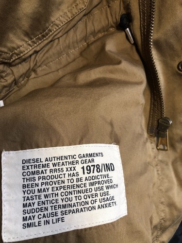 DIESEL Mens CLOSURE J-LOYD UTILITY JACKET Brown Size S RRP £460 - Picture 11 of 22