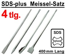 SDS-plus Meißel Satz 400mm Flachmeißel Spitzmeißel Breitmeißel Kanalmeißel 4-tlg