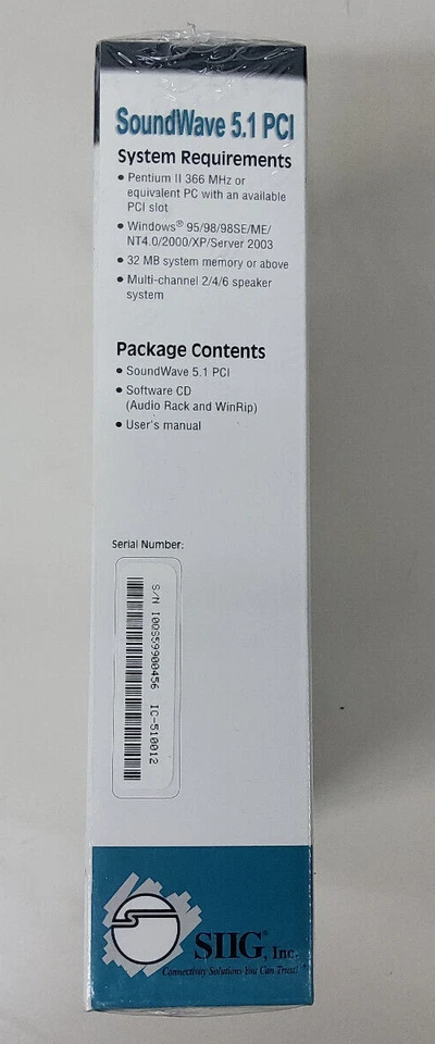 NIB SIIG Sound Card IC-510012 SoundWave Digital Surround 5.1 PCI Sound Card - Image 3 of 4