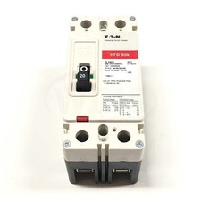 HFD2020 Eaton Industrial Circuit Breaker, 2 Pole, 20 Amps, 600 VAC, 250 VDC