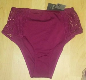 burgundy high waisted bikini