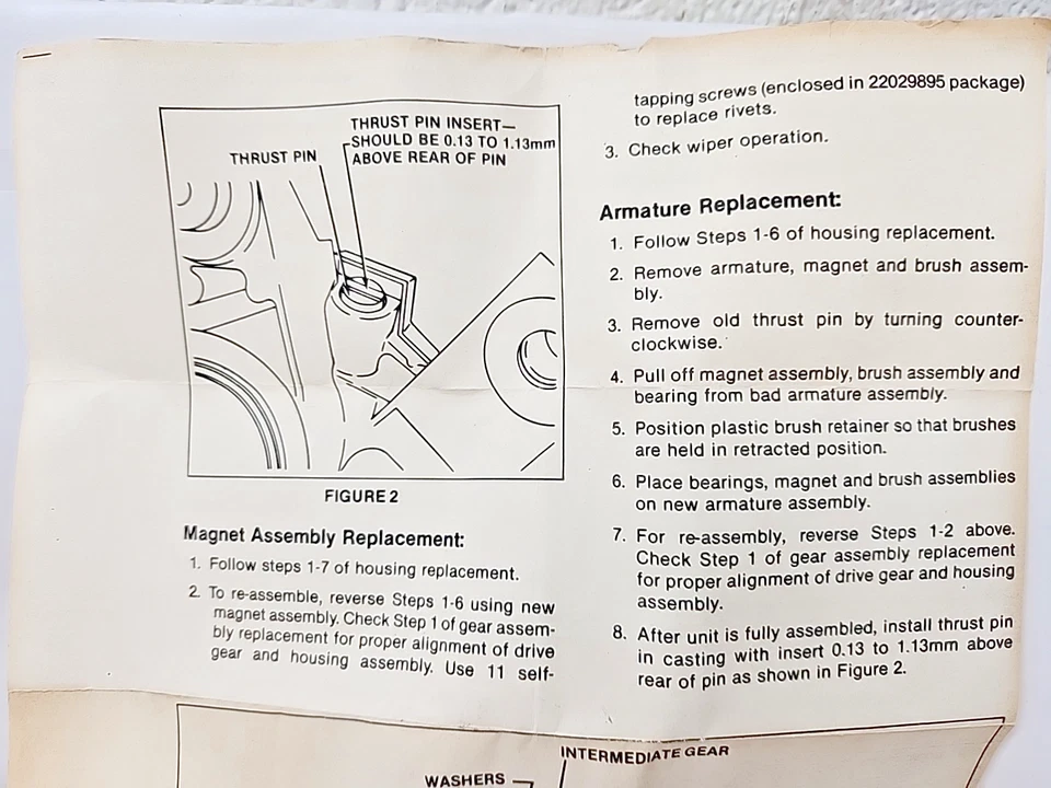 Armadura de motor limpiaparabrisas GM Delco 22029823 1982-91 carrocería J coches (836) NOS Foto 2 de 4