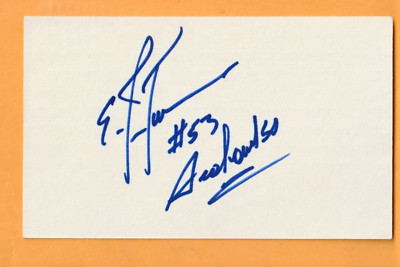 E.J. Junior Seattle Seahawks AUTO Signed 3x5 Note Card St. Louis Cardinals