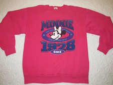 Vintage Disney Designs Minnie Mouse Sweatshirt Womens Size XL Pink USA