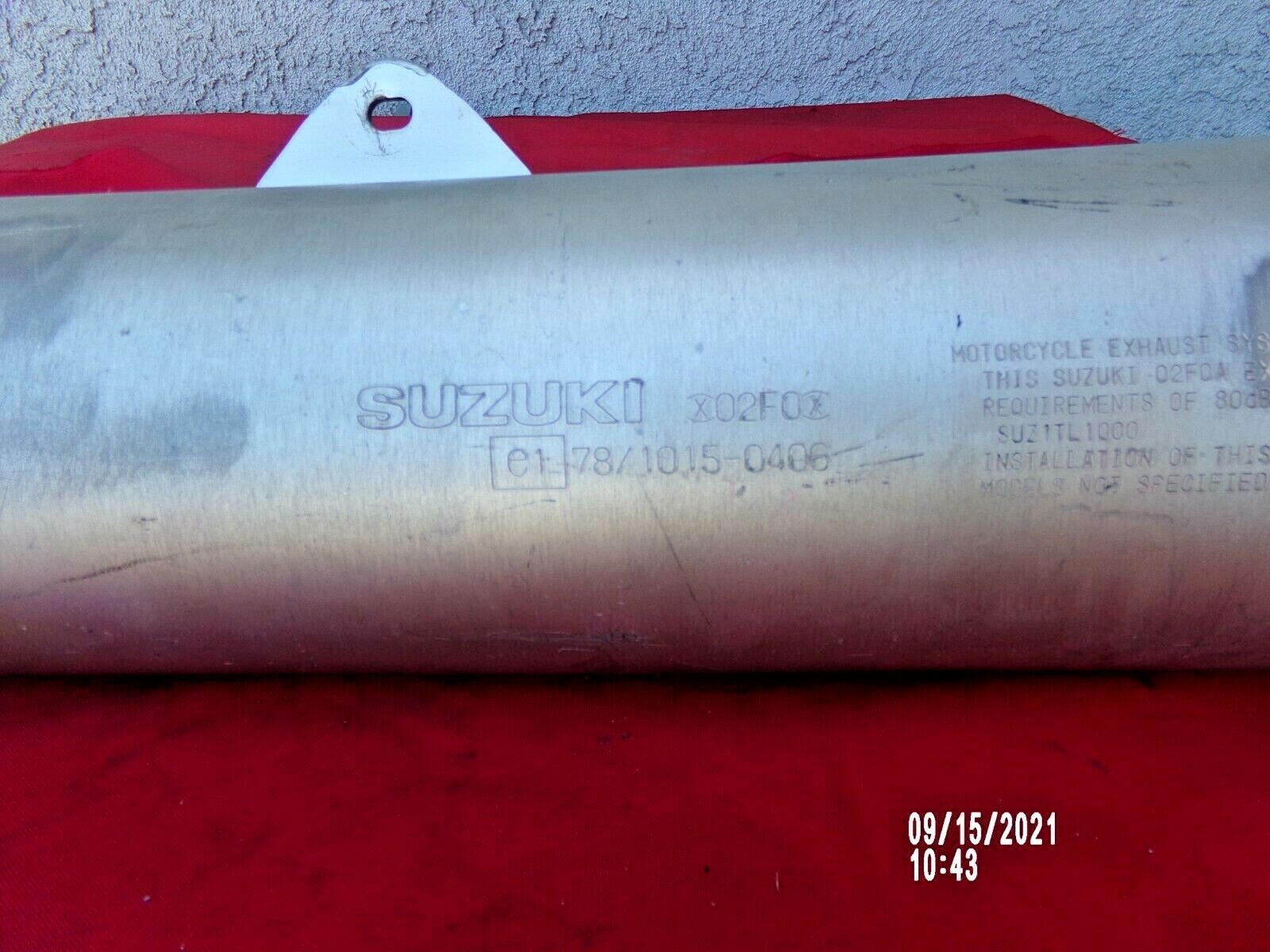 SUZUKI TL1000S TL 1000S LEFT EXHAUST PIPE MUFFLER OEM NICE 1434002f00