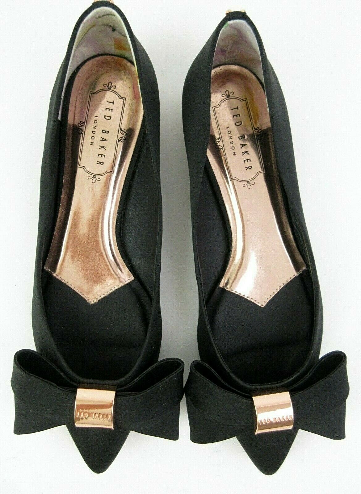 Ted Baker London Black Satin Rose Gold 