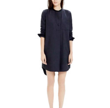 Madewell Dress Medium Charcoal Gray Wool Cotton Flannel Latitude Shirtdress