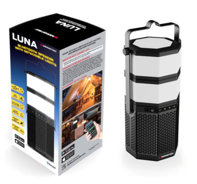 Monster Luna Portable Bluetooth Speaker with Detachable LED Lights NEW