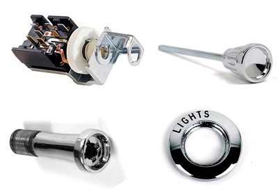 NEW! 1965-1966 Ford Mustang Headlight Switch Kit w/ Knob, Bezel, Shaft, Retainer