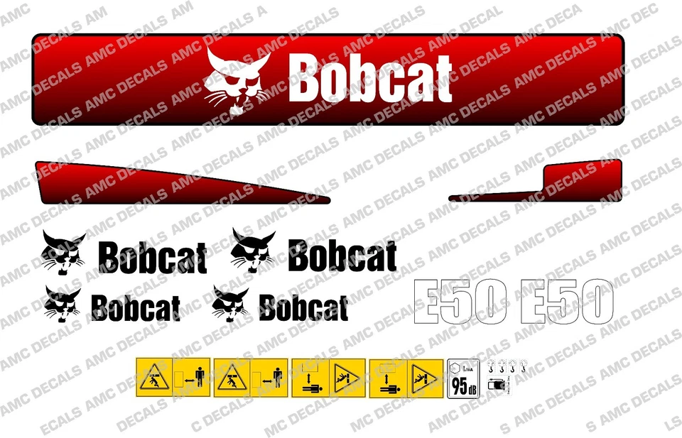 BOBCAT E50 Mini Bagger Aufkleber Set - Bild 1 von 1