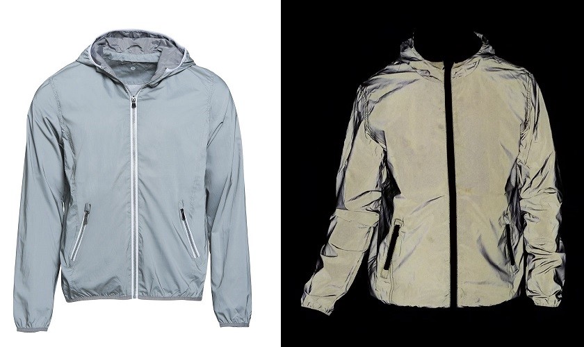 Voll reflektierende Jacke mit Kapuze unisex Sport Freizeit Reflexjacke