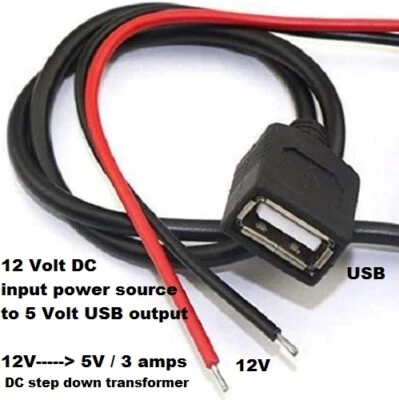 PAX 12V to 5V USB Power converter 12 Volt DC Voltage step down 3 amp rv boat battery