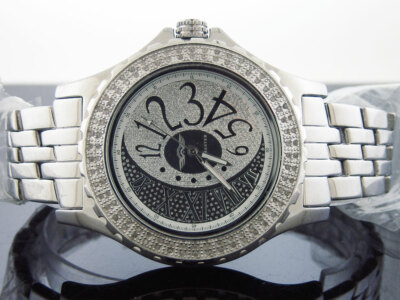 king Master Japan movt quartz Round 100 Diamonds 50 MM stainless steel Watch