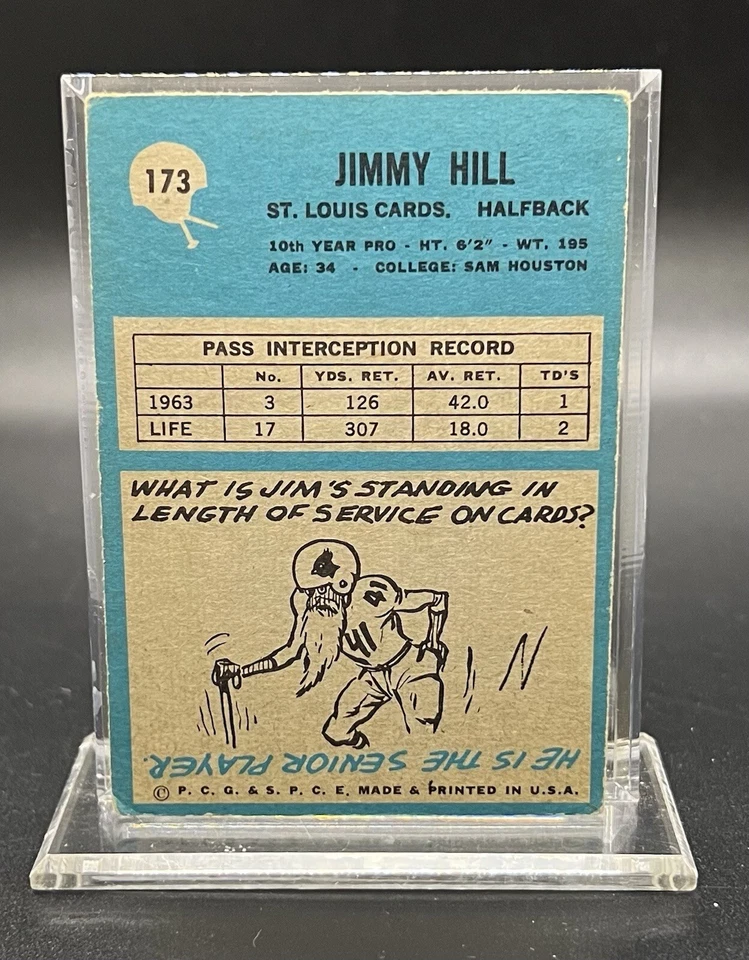 1964 Philadelphia #173 Jimmy Hill Cardinals - Image 2 of 2