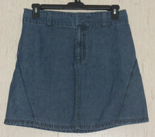 EXCELLENT WOMENS TOMMY HILFIGER DISTRESSED LIGHTWEIGHT DENIM SKIRT SIZE 10