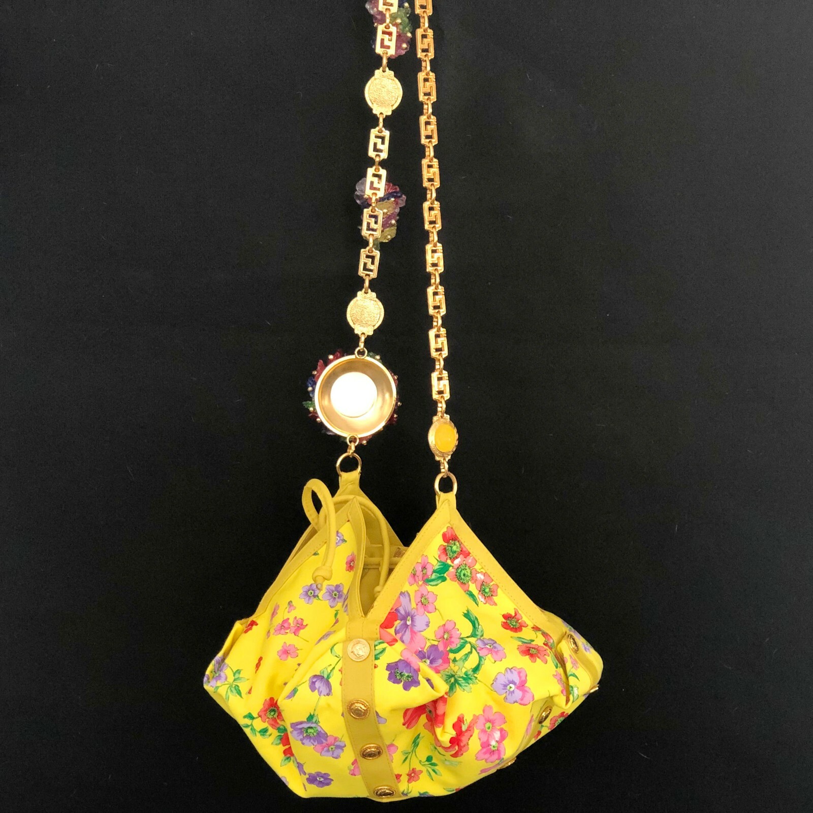 GIANNI VERSACE yellow Crossbody w/ chain from S/S 1993 Miami collection image 8