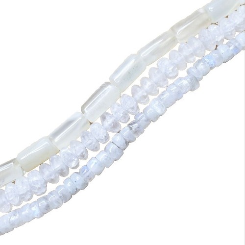 Beads Gemstone Rainbow Moonstone White Saucer 7mm 13.5" Strand - Picture 2 of 4