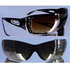 Jyla Damen Strassbrille Sonnenbrille braunes Glas Monoglas UV400 Schutz 10179