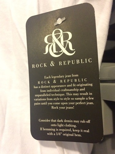 Rock & Republic T Shirt Bianca "R" White Women's Small NEW Made In USA - Picture 3 of 5
