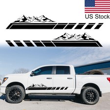 2x 68 Black Mountains Stripe Side Body Decal Stickers For Chevy Silverado Etc