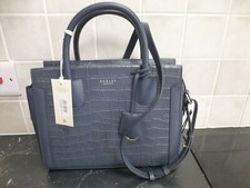 RADLEY NAVY KELHAM GARDENS LEATHER  FAUX CROCODILE ADJUSTABLE BAG BNWT