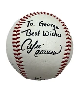 Signed ANDRE DAWSON Personalized “To George” Baseball Auto Rawlings Ace Hardware