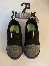 Wonder Nation Baby Sneeker Shoes - Size 6 Black Gray With Green
